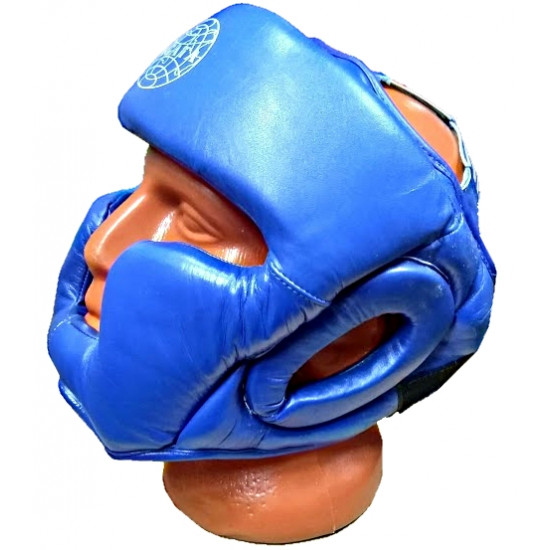 Шлем для бокса закрытый (кожа, синий)HGAG-976-60